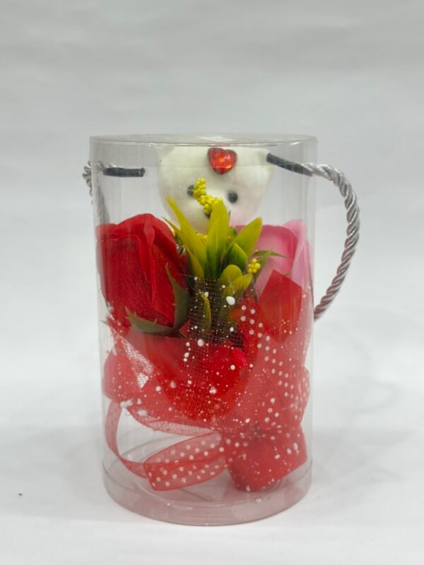 Teddy with Roses Bucket