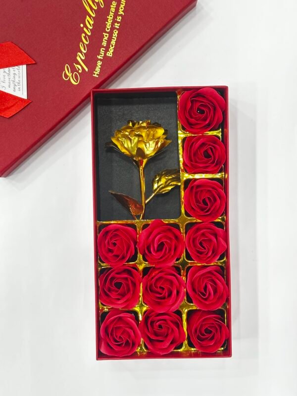 Golden Rose with Red Roses – A Symbol of Eternal Love - Image 2
