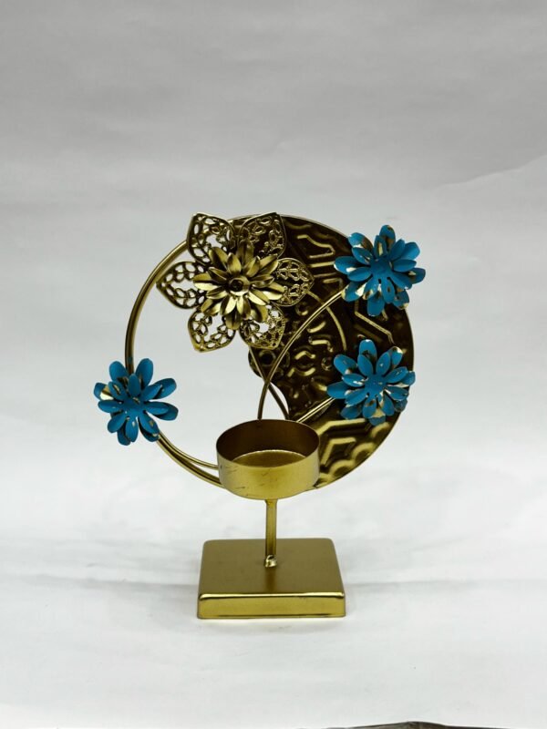 Round Candle Stand - Golden