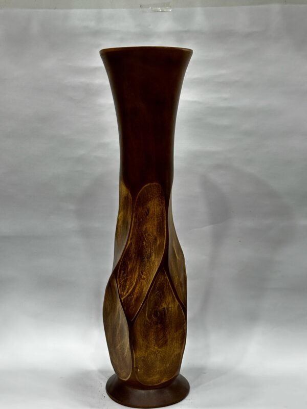 Handcrafted Vases - Wooden Black Carved