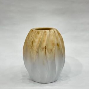 Premium Vase - Wooden & White